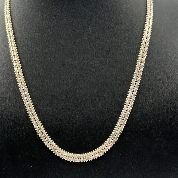 Milor Riccio Chain Necklace Sterling Silver Panther Head Clasp 16.5” 29 Grams - Picture 5 of 11